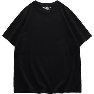 oversize原宿风纯色短袖女纯棉t恤2025夏款ins小众咖啡色圆领半袖