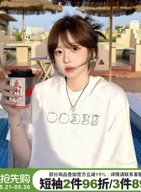 超好看设计感宽松纯棉白色短袖t恤女2026新款小个子打底衫上衣夏