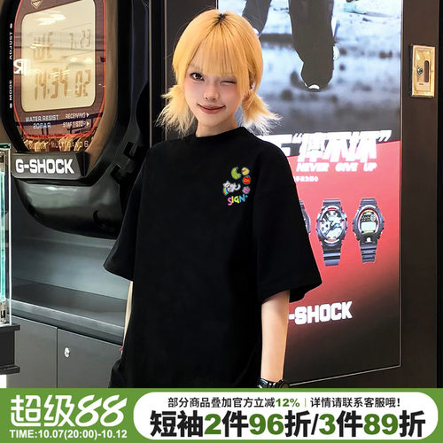 街头嘻哈风大版显瘦重磅半袖上衣