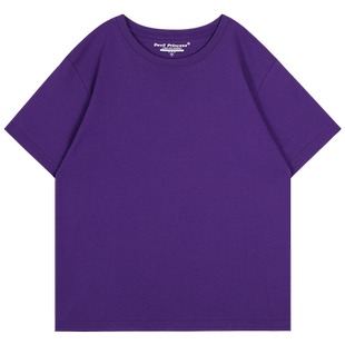 vibe街头甜酷风紫色显白短袖女t恤高级感简约风百搭纯色打底上衣