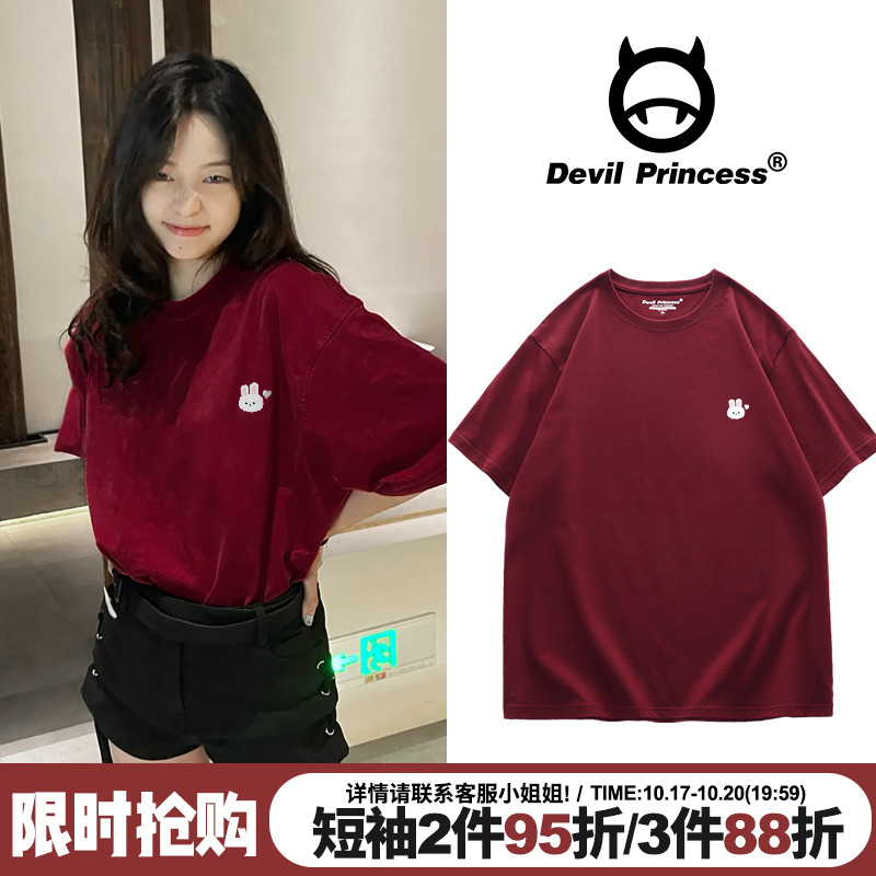 短袖T恤女chic小众印花