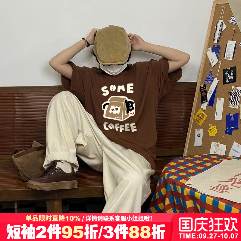 vintage古着感宽松显瘦半袖上衣