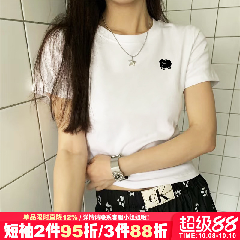 高级感百搭显瘦正肩短款半袖上衣