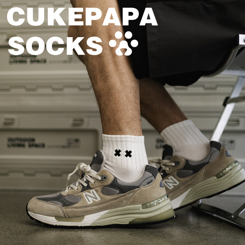 袜子男士刺绣潮袜纯棉短筒袜潮日系ins中筒袜个性卡通棉袜运动袜