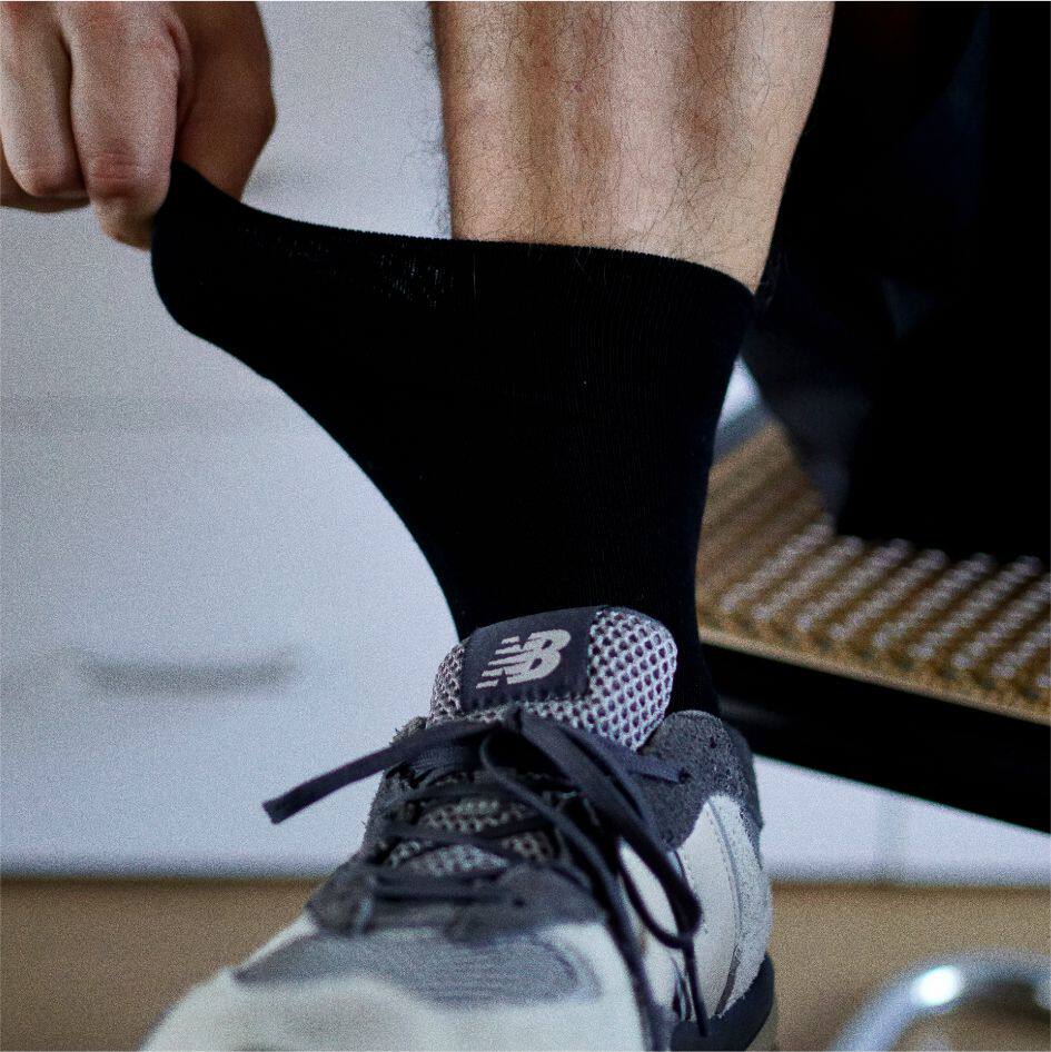 黑色袜子宽松袜口男士大码纯棉袜