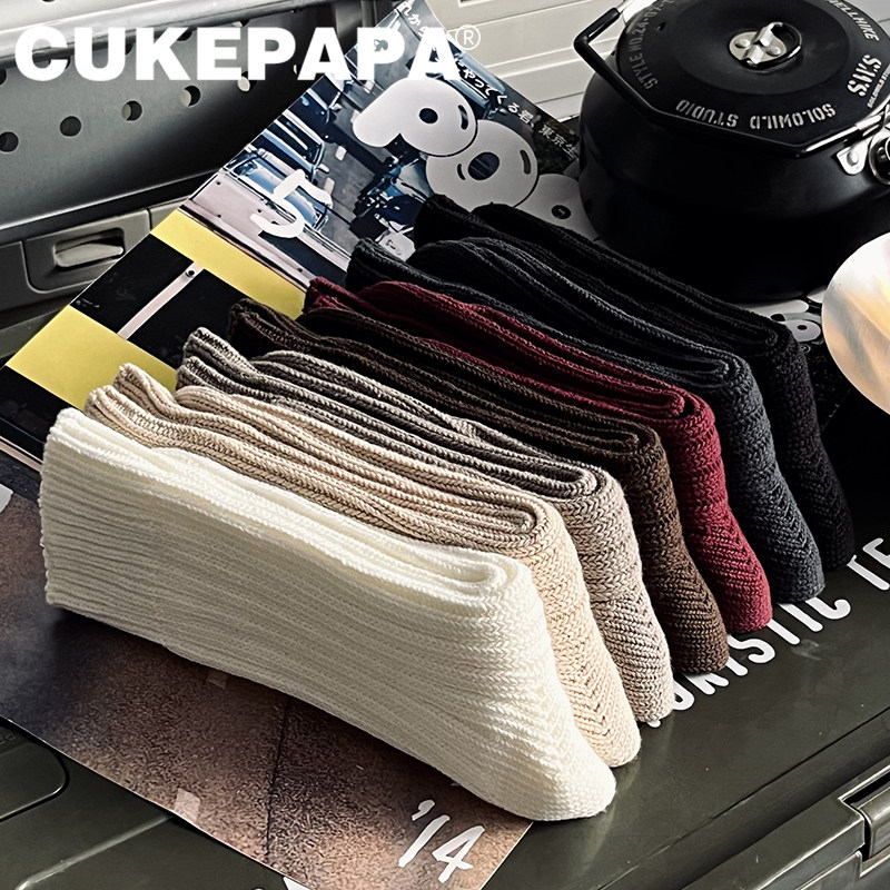 日系街头工装风粗线运动袜