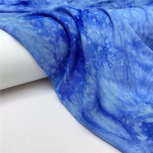 人棉平纹扎染布料民族风传统手工蓝色印染布桌布茶席DIY服装面料