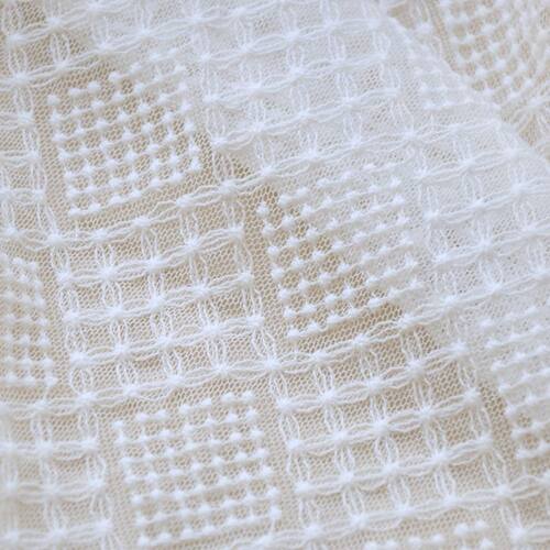 2023新款满幅加厚网纱菱形刺绣蕾丝布料手工绣花裙子服装diy面料