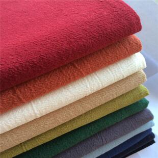 活性印染肌理麻布料diy亚麻布棉麻布料褶皱绉布纯色茶席窗帘服装