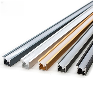 1010斜45度橱柜灯铝型材展柜酒柜嵌入式衣柜层板灯带衣帽间柜灯槽