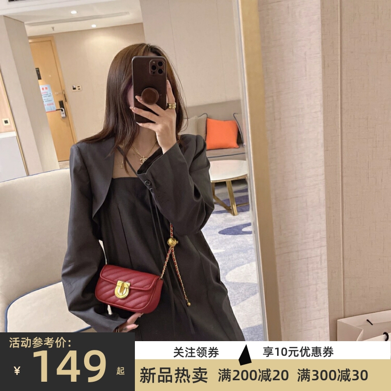 包包女新款高级感小众斜挎包小香风链条包女包红色小包时尚单肩包