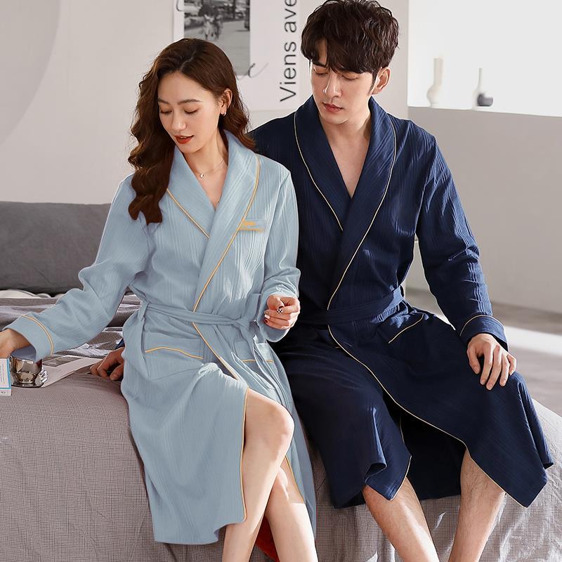 秋冬睡袍女秋季中长款情侣睡衣2025年新款秋冬款男士浴袍家1009c