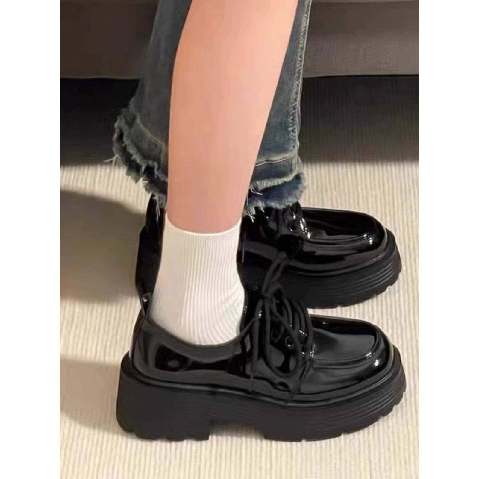 厚底多功能丝绒女式小皮鞋冬季2026春秋季新款覆古英式风格L0125w,女鞋,时尚休闲鞋,淘宝优惠券,粉丝福利购,淘宝优惠卷