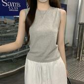 吊带背心女内搭外穿基础款 春季 小个子港味圆领色修身 T恤百搭0205z