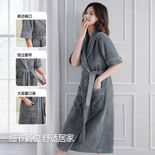 秋冬浴袍女短袖 洗完澡穿浴衣情侣睡袍1009c 绒比男士