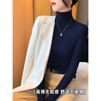 冬季2025新款高领长袖打底针织衫女内搭修身显瘦色简约上衣1128r