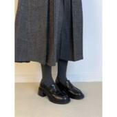 工作服懒人小皮鞋 春季 0205z 乐福鞋 圆头平底鞋 版 新覆古厚跟女式