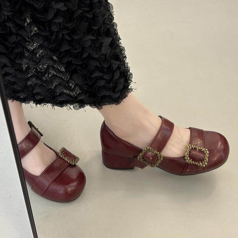 春季法式玛丽珍鞋女2026新款粗跟属扣小皮鞋配裙子气0121n,女鞋,浅口单鞋,淘宝优惠券,粉丝福利购,淘宝优惠卷