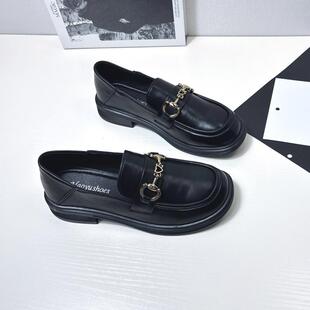 乐福鞋女2026春新款百搭职业工鞋软底软面英伦风单鞋豪雨小0225w