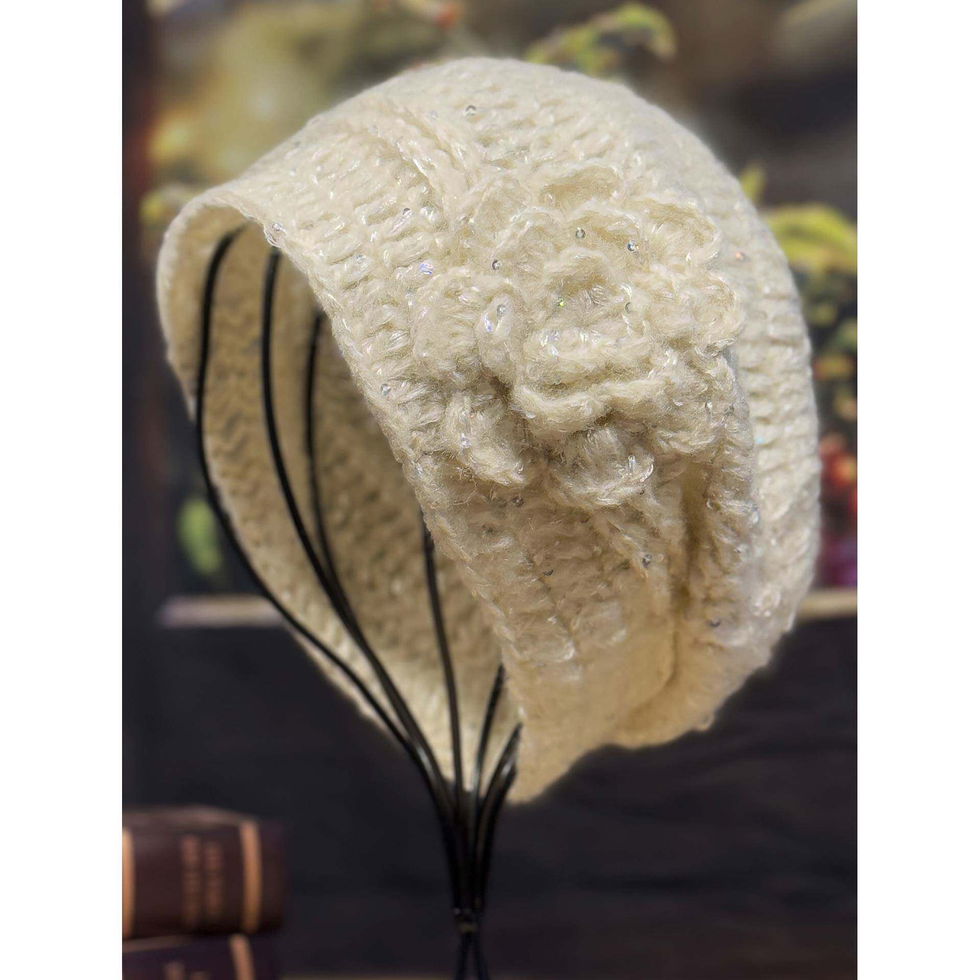 毛线帽子女款秋冬季编织针织帽2025钩花保暖显脸小洋气包头1214r