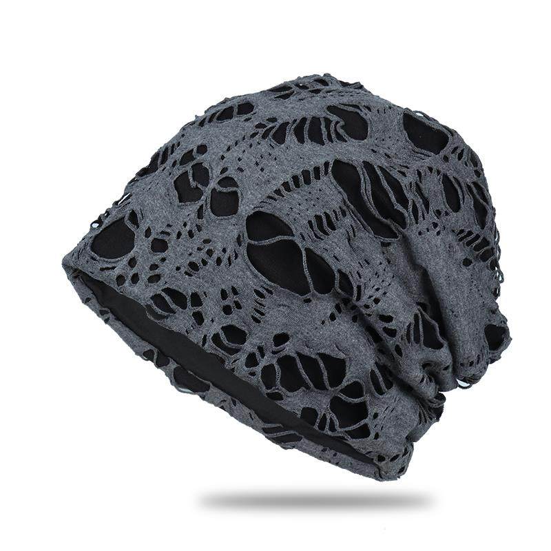 男士堆堆帽覆古新款破洞百搭包头帽秋薄款嘻哈套头帽街个性1216w