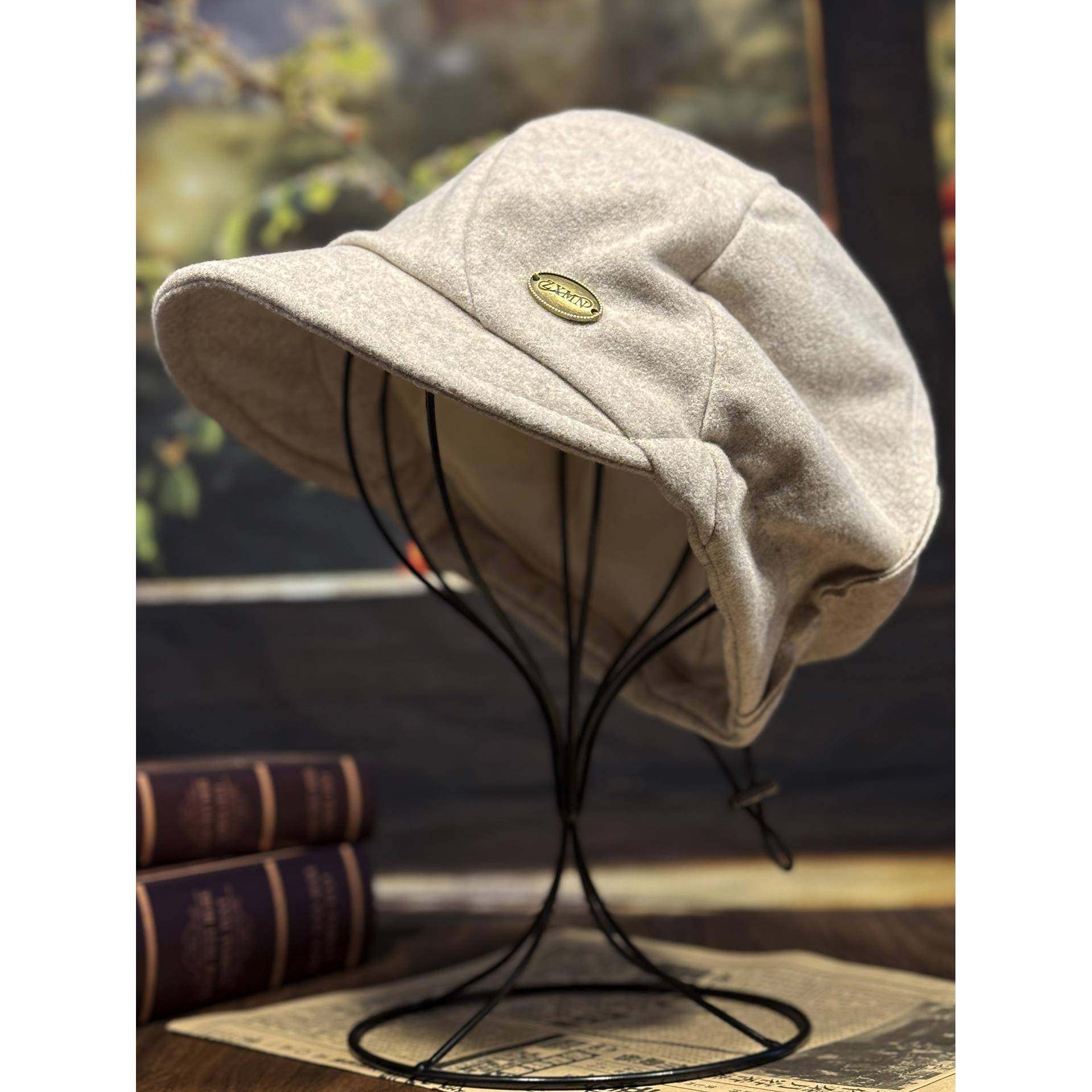 帽子女款秋冬季显脸小时尚鸭舌帽2025新款云朵八角帽潮毛呢1214r