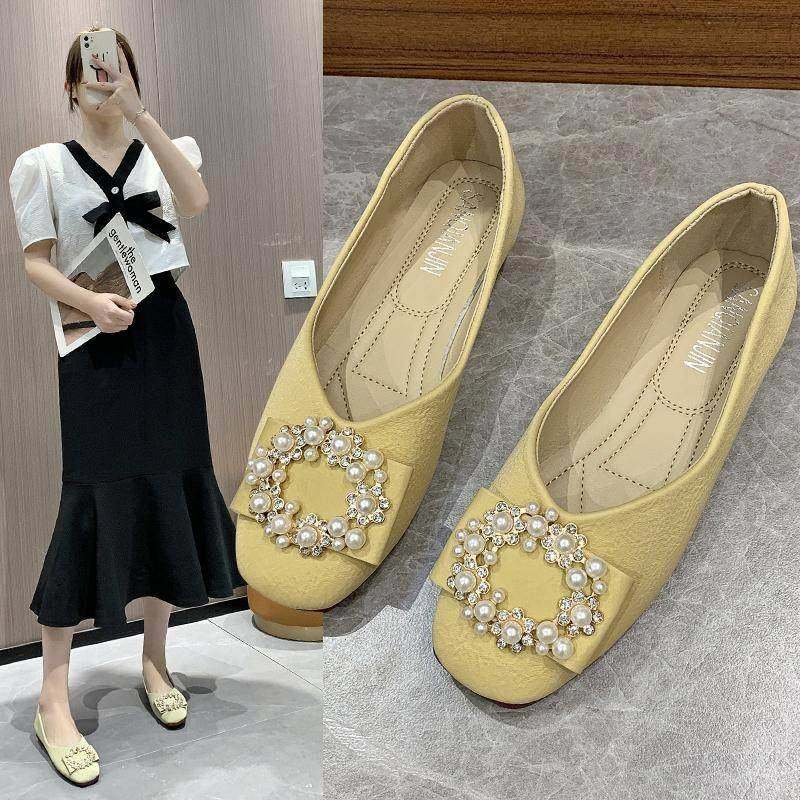 春季高底平底鞋女士平底鞋2026季新方趾浅口仙女勺鞋大尺寸0120e,女鞋,时装靴,淘宝优惠券,粉丝福利购,淘宝优惠卷