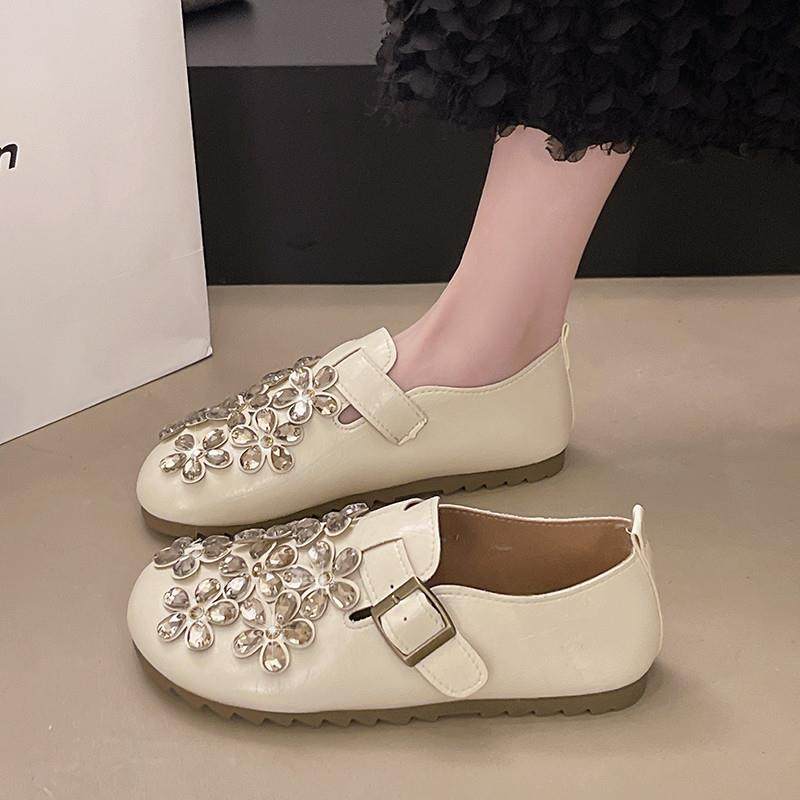 春季平底单鞋女2026新款时尚水钻软底勃肯豆豆鞋百搭配裙子0120e,女鞋,时装靴,淘宝优惠券,粉丝福利购,淘宝优惠卷