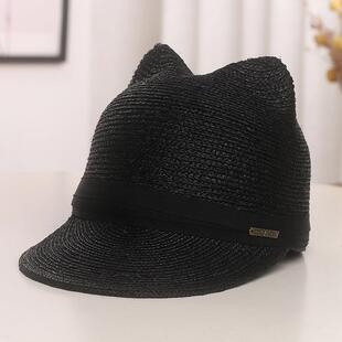萌爆猫耳朵马术帽女春夏时尚潮流鸭舌帽出游遮阳帽0315w