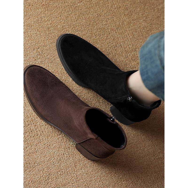 覆古翻毛皮短靴女2026新款春秋单靴厚底踝靴高跟磨砂裸靴冬0120r,女鞋,时装靴,淘宝优惠券,粉丝福利购,淘宝优惠卷