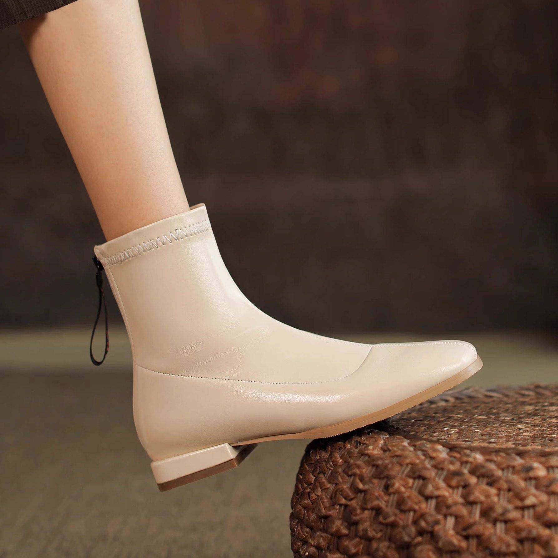 大尺码女靴子41到43短靴女鞋平底弹力方头40春秋冬季新款小0120r,女鞋,时装靴,淘宝优惠券,粉丝福利购,淘宝优惠卷