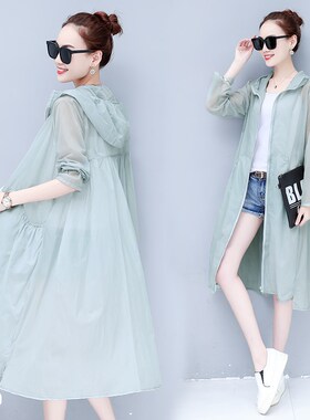 防晒衣女防晒嗮衣服中长2025新款韩版薄衫宽松外套洋0621n