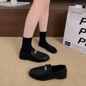 春季 英伦风低跟百搭配裙子小0205z 季 流苏锁扣乐福单鞋 女2026新款