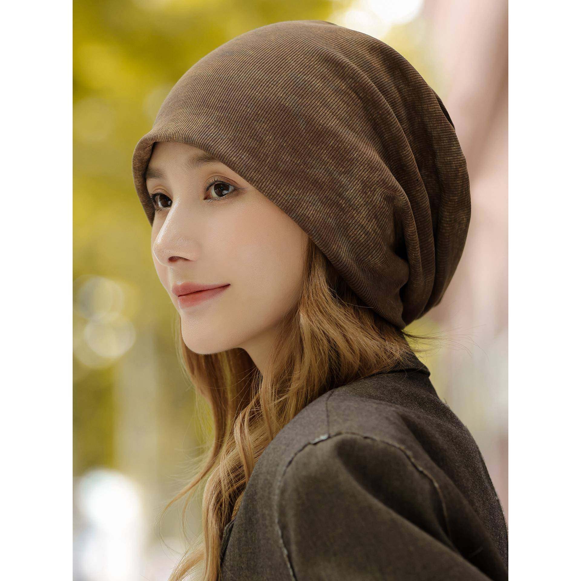 帽子女款保暖针织包头帽2025新款秋冬季堆堆帽子大头围显脸1214r