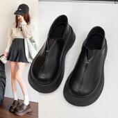 春季 小0205z 一脚蹬两穿黑色通勤上班工作鞋 厚底乐福鞋 女2026新款