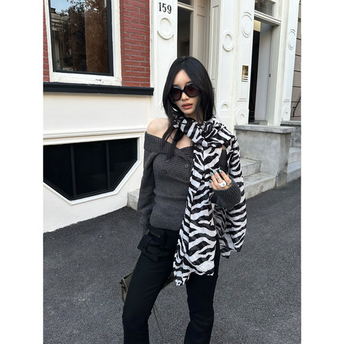 FYFTHX设计感百搭V领毛衣