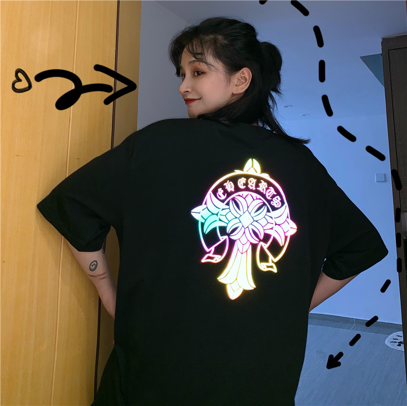 反光印花女潮牌情侣装夏装超火t恤限10000张券
