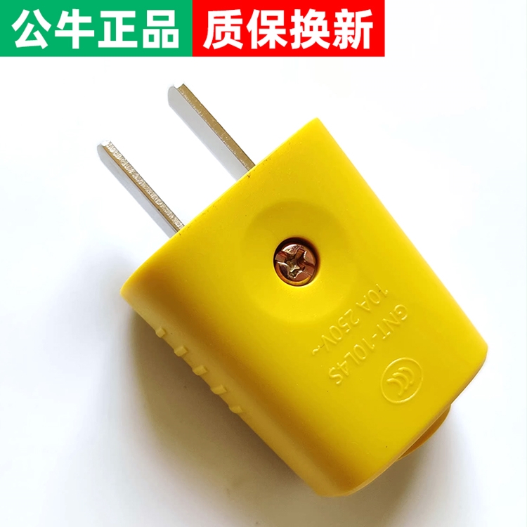 公牛10A电插头二头两脚接线摔不烂两孔两角项电源2脚极10L4S户外
