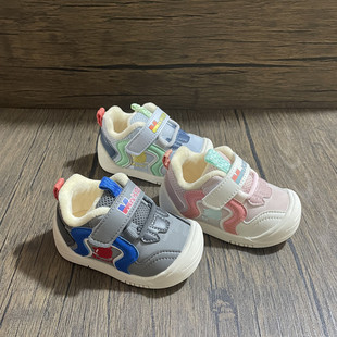 几米熊儿童关键鞋2025冬季新款0-2岁婴幼儿宝宝学步鞋子防滑软底