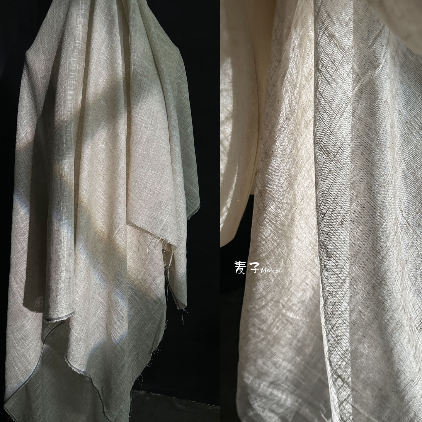 麻薄纱 原胚色植物棉麻轻薄布国风开衫连衣裙服装设计师面料