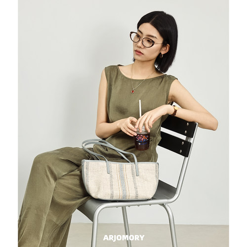 ARJOMORY小众品牌真皮大容量托特包2026夏季出行通勤女单肩法式包