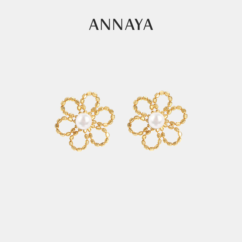 18K金小花耳环小众设计高级感女