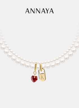 字母爱心双层项链女时尚通勤