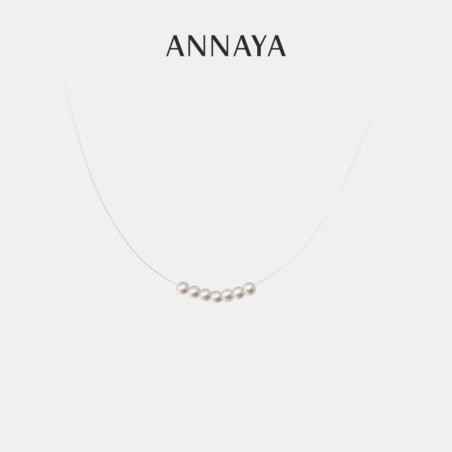 Annaya奶霜珍珠人鱼泪项链施家珠锁骨链小众设计节日礼物送女友