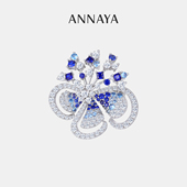 Annaya明星同款 自然之美兰花蝴蝶结胸针高档配饰首饰节日礼物女款