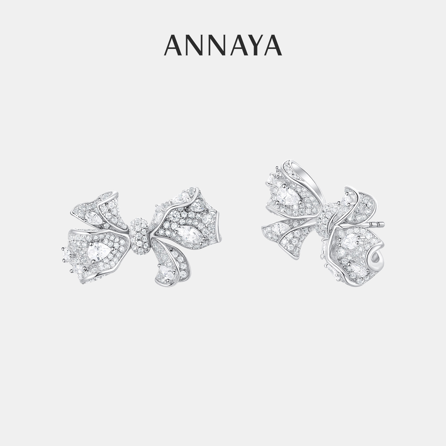 Annaya蝶韵耳环蝴蝶结耳钉轻奢小众高级感耳饰新年节日礼物送女友,饰品/流行首饰/时尚饰品新,银饰耳饰,淘宝优惠券,粉丝福利购,淘宝优惠卷