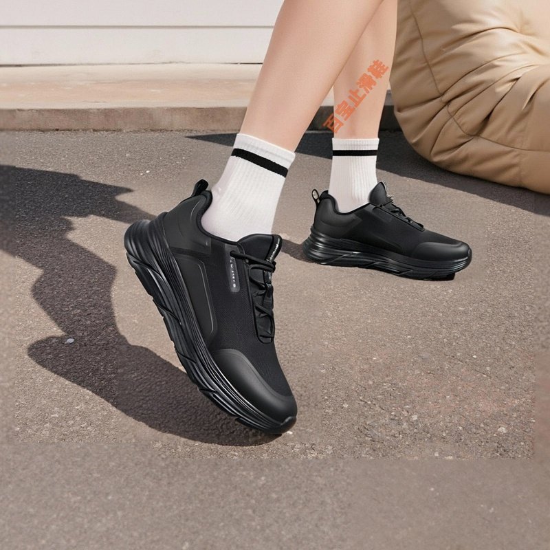 男款黑色专业止滑运动鞋柔软黑色百搭休闲鞋一脚蹬轻便透气,运动鞋new,运动休闲鞋,淘宝优惠券,粉丝福利购,淘宝优惠卷