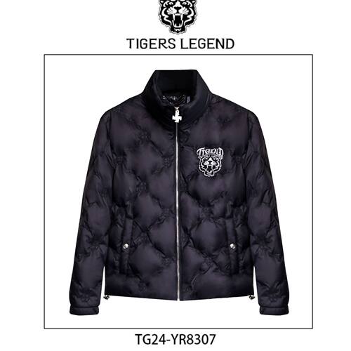 TIGERSLEGEND冬季短款情侣款休闲立领保暖羽绒夹克外套YR8307
