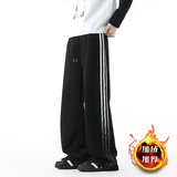 美式侧条纹休闲裤子男秋冬加绒卫裤A166-KB4043-特P45加绒50控79，男装休闲裤，电商A166