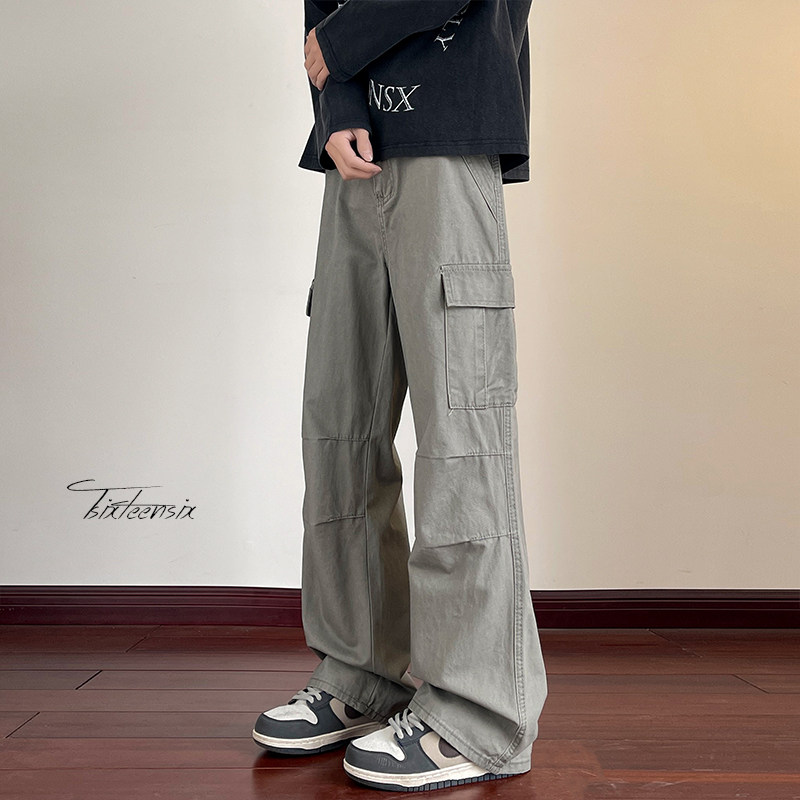 美式复古直筒工装裤男高街宽松阔腿休闲裤A166-NC5819-特P45控85，男装工装外套，电商A166